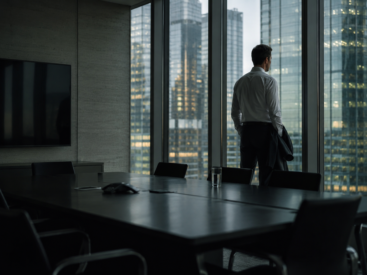 Profissional refletindo sobre ambiente de trabalho e relações profissionais